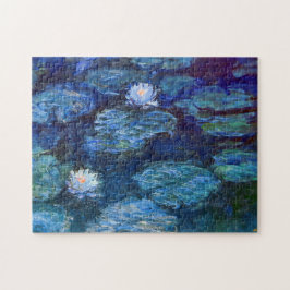 Vatten Lily Pond i Blue Claude Monet Fine Art Pussel