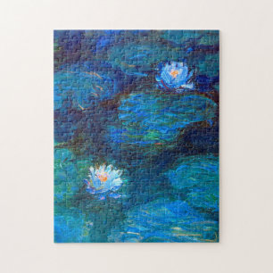 Vatten Lily Pond i Blue Claude Monet Fine Art Pussel