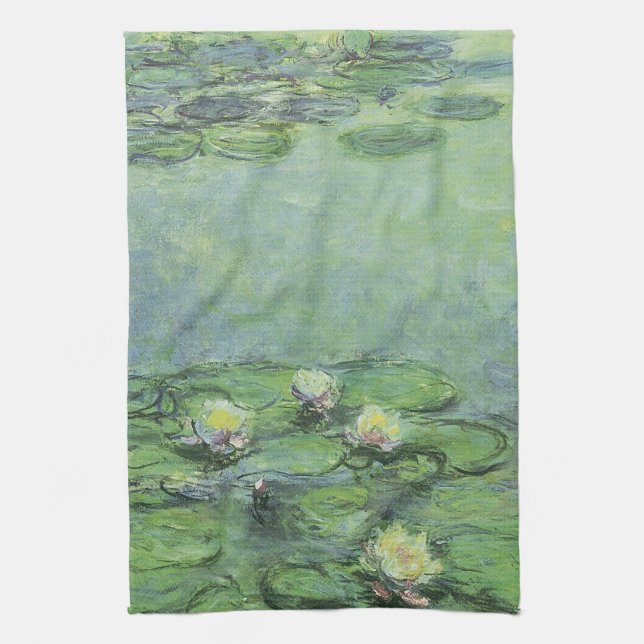 Vatten Lily Pond Impressionism Kökshandduk (Vertikal)