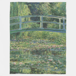 Vatten-Lily Pond, liggande Oljemålning, Monet Fleecefilt