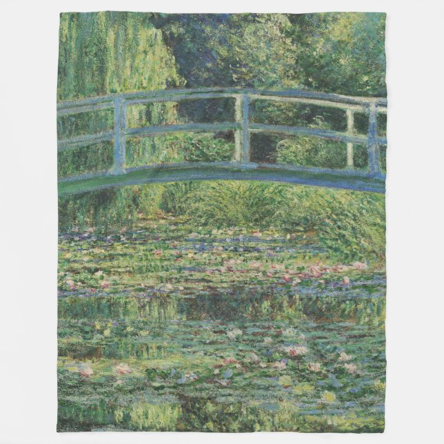 Vatten-Lily Pond, liggande Oljemålning, Monet Fleecefilt (Framsidan)