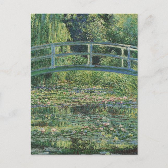 Vatten-Lily Pond, liggande Oljemålning, Monet Vykort (Framsida)