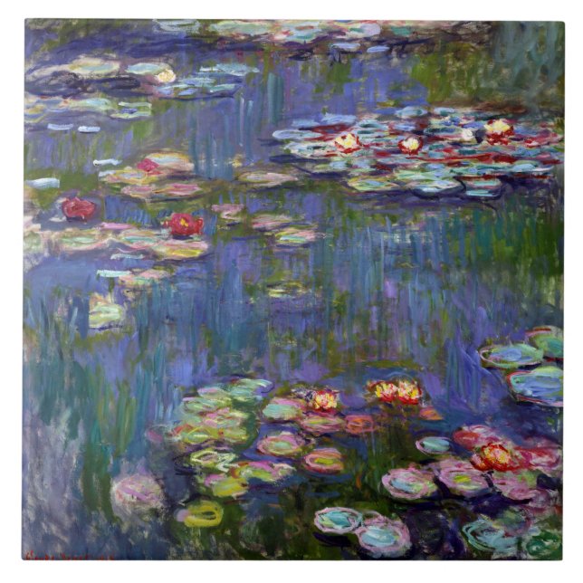 Vatten Lily Pond, Monet Kakelplatta (Framsidan)
