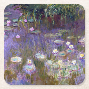 Vatten Lily Pond, Monet Underlägg Papper Kvadrat