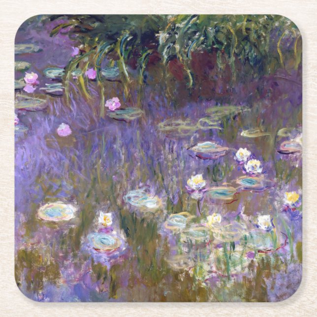 Vatten Lily Pond, Monet Underlägg Papper Kvadrat (Framsidan)
