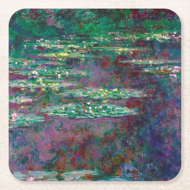 Vatten Lily Pond, Monet Underlägg Papper Kvadrat (Framsidan)
