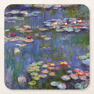 Vatten Lily Pond, Monet Underlägg Papper Kvadrat
