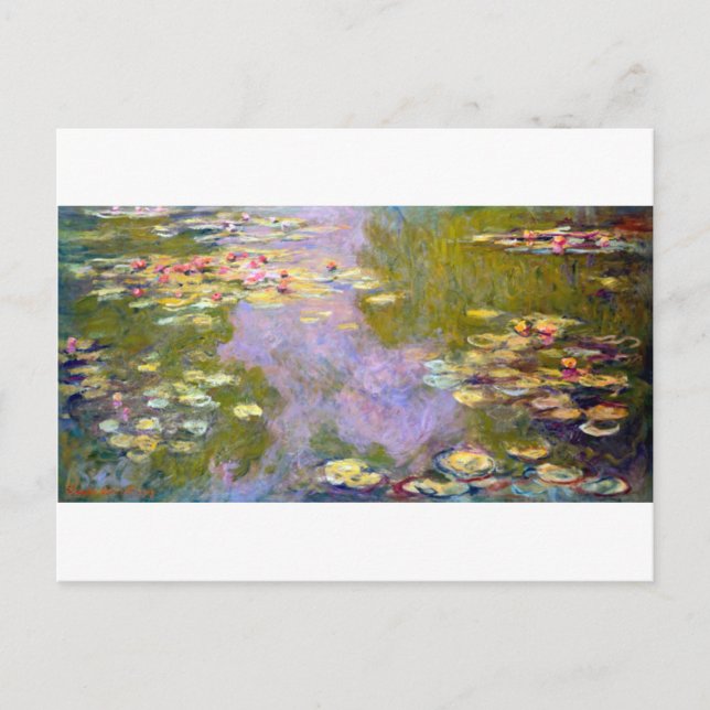 Vatten Lily Pond vid Giverny, Claude Monet Vykort (Framsida)