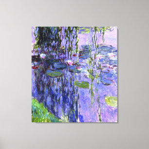 Vatten Lily Pond Violet Reflection Impressionism Canvastryck