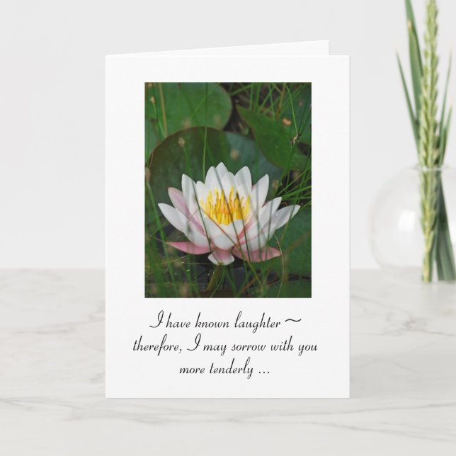 Vatten Lily Sympathy Card Kort (Framsida)
