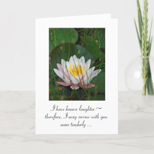 Vatten Lily Sympathy Card Kort
