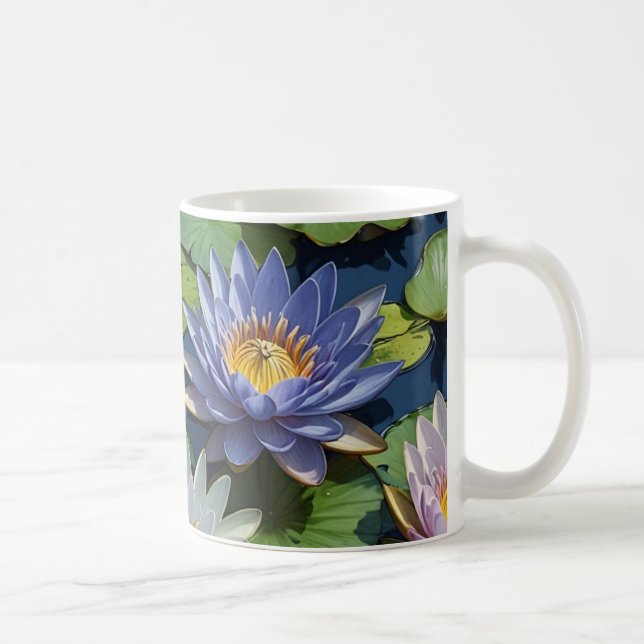 Vatten Lily-vibrationsblomman Kaffemugg (Höger)