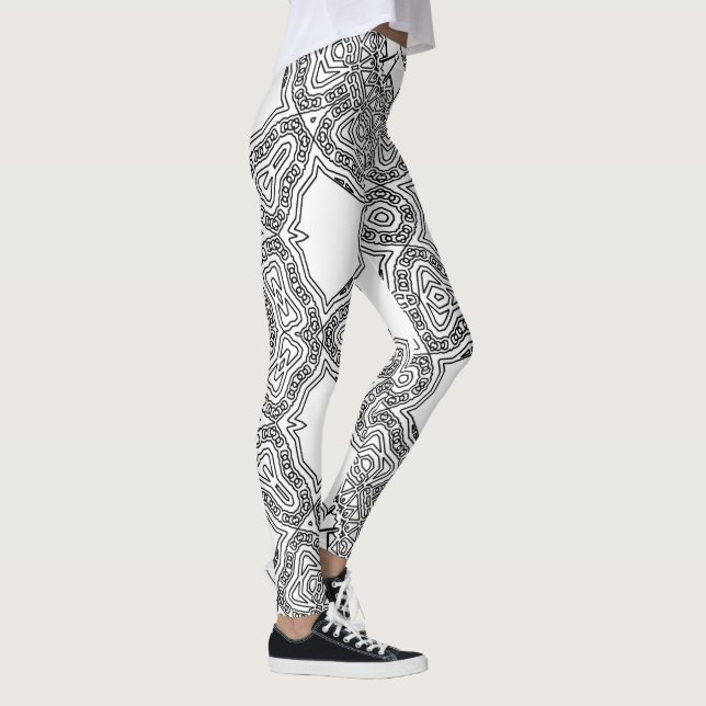 Vatten Line Loops Womens Anpassningsbar Leggings (Höger)