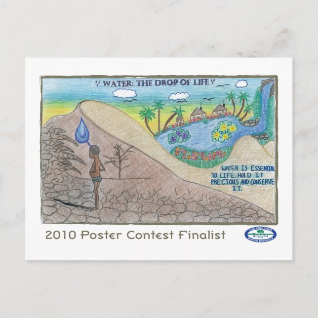 Vatten: Livet har fallit Vykort (Framsida)