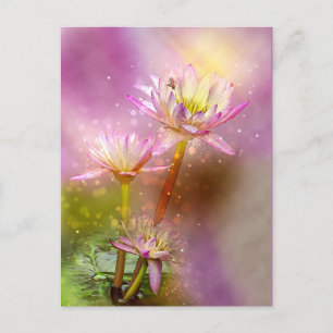 Vatten Lotus, exotisk växt, Vykort