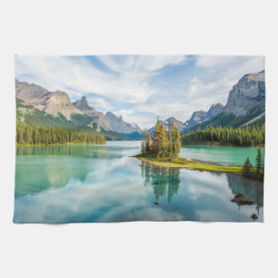 Vatten Maligne Sjö, Jasper National Park, Kanada Kökshandduk