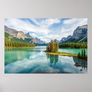 Vatten Maligne Sjö, Jasper National Park, Kanada Poster