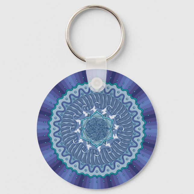Vatten Mandala Keychain Nyckelring (Framsida)