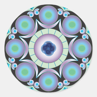 Vatten Mandala - Stickers Runt Klistermärke