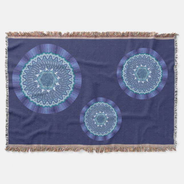 Vatten Mandala Throw Blanket Filt (Framsidan)