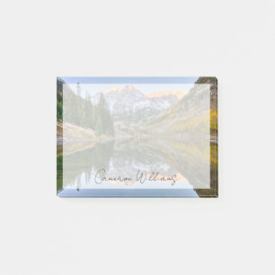 Vatten Maron Klockor Sjö Aspen Träd Post-it Block