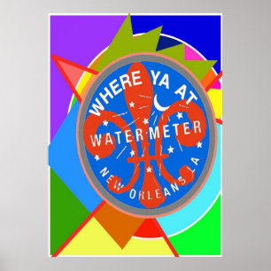Vatten mäter där Yat Abstrakt Färg Poster