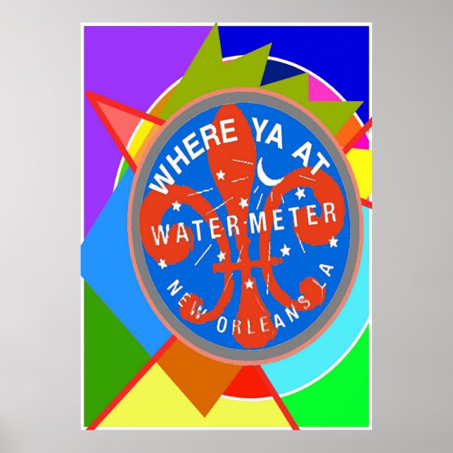 Vatten mäter där Yat Abstrakt Färg Poster (Framsidan)