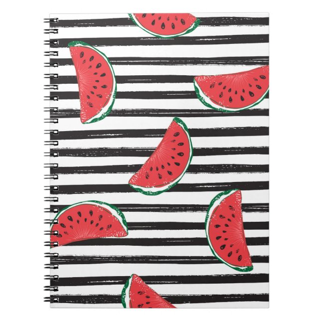 Vatten Melon Seamless Mönster Stripe Anteckningsbok (Framsidan)