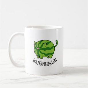 Vatten-meow-lon Funny Watermelon Cat Pun Kaffemugg