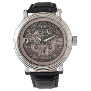 Vatten Meter Lid Clock Ansikte Armbandsur