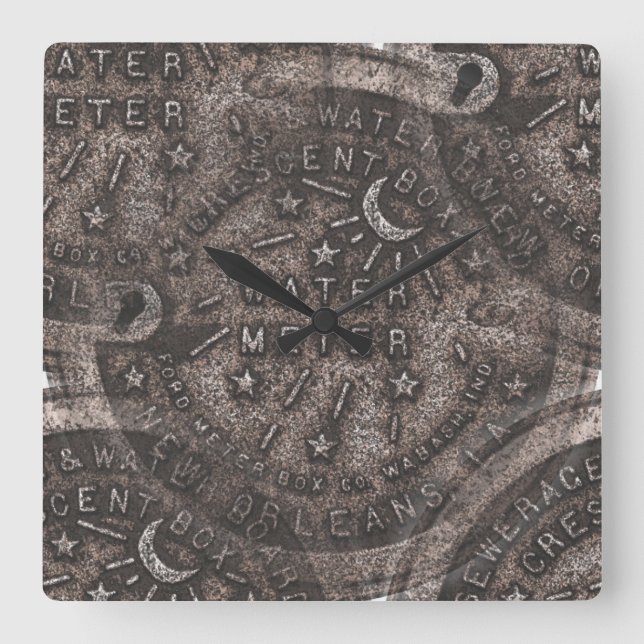Vatten Meter Lids, New Orleans Fyrkantig Klocka (Framsida)