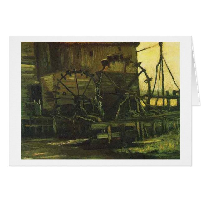 Vatten Mill vid Gennep, Vincent van Gogh Hälsningskort (Framsidan Horizontal)