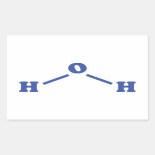 Vatten Molekylär kemisk formel Rektangulärt Klistermärke