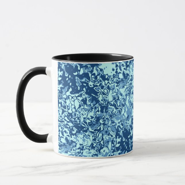 Vatten mönster 1 Black BG Mugg (Vänster)