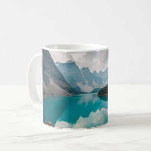 Vatten Moraine Sjö Alberta Kanada Kaffemugg