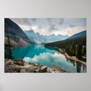 Vatten Moraine Sjö Alberta Kanada Poster
