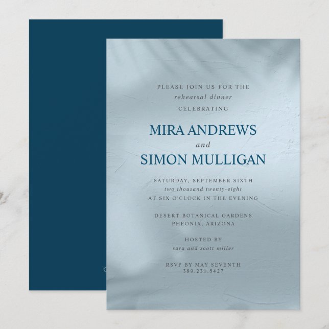 Vatten och Ice Elemental Rehearsal Dinner Inbjudningar (Fram/baksida)