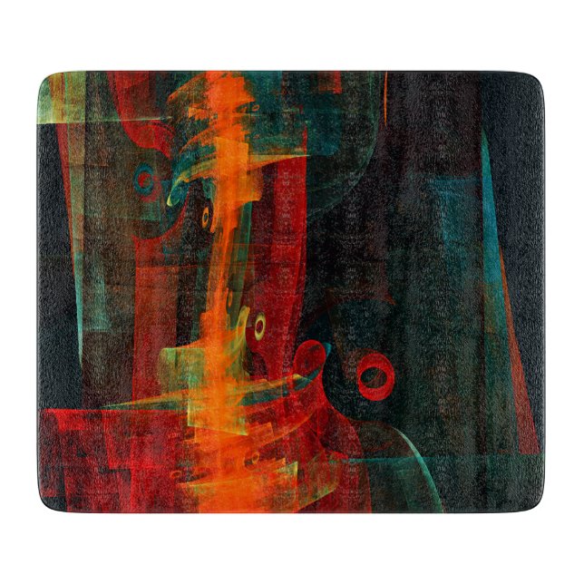 Vatten Orange Red Blue Modern Abstrakt Art Mönster (Framsidan)