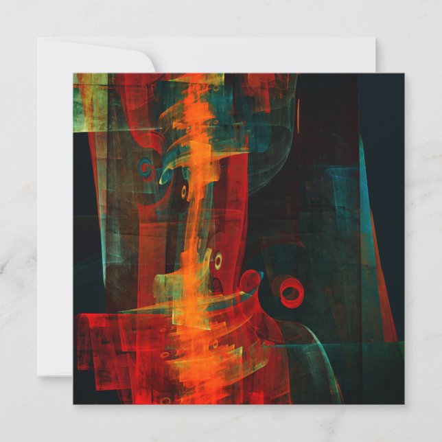 Vatten Orange Red Blue Modern Abstrakt Art Mönster (Framsida)