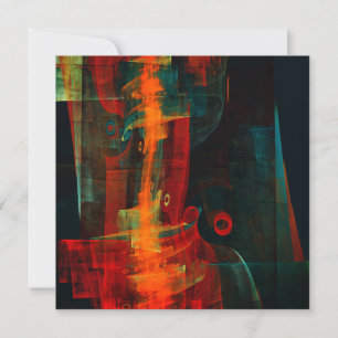 Vatten Orange Red Blue Modern Abstrakt Art Mönster