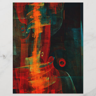 Vatten Orange Red Blue Modern Abstrakt Art Mönster