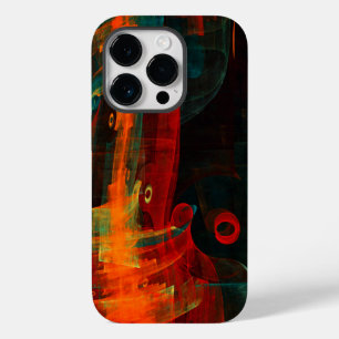 Vatten Orange Red Blue Modern Abstrakt Art Mönster
