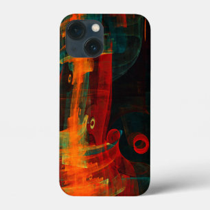 Vatten Orange Red Blue Modern Abstrakt Art Mönster