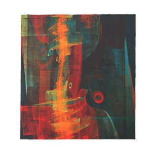 Vatten Orange Red Blue Modern Abstrakt Art Mönster Anteckningsblock