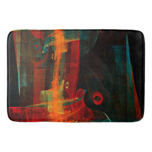 Vatten Orange Red Blue Modern Abstrakt Art Mönster Badrumsmatta