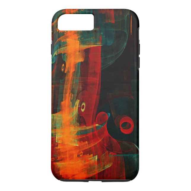 Vatten Orange Red Blue Modern Abstrakt Art Mönster Case-Mate iPhone Skal (Baksida)