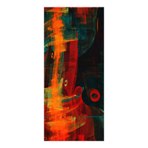 Vatten Orange Red Blue Modern Abstrakt Art Mönster Reklamkort