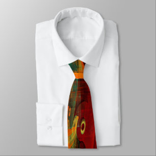 Vatten Orange Red Blue Modern Abstrakt Art Mönster Slips