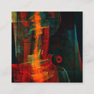 Vatten Orange Red Blue Modern Abstrakt Art Mönster Tilläggskort