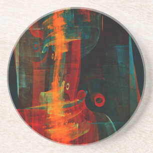 Vatten Orange Red Blue Modern Abstrakt Art Mönster Underlägg
